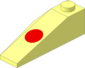 Wedge  4 x  2 Double Right with Red Dot Sticker