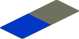 Sticker  1.9 x  0.7 with Dark Bluish Grey and Blue Rectangle