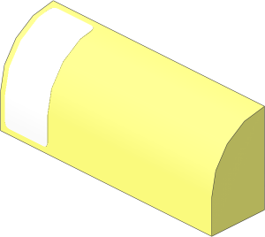 Brick  1 x  4 x  1.333 with White Surface Left Sticker