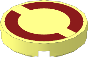 Tile  2 x  2 Round with Dark Red Semi-Circles on Transparent Background Sticker