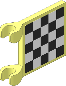Flag  2 x  2 with Black and White Squares Sticker