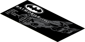 Sticker  7.2 x 15.2 with BATMOBILE (1989) Specification