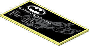 Tile  8 x 16 Type 2 with Batmobile (1989) Specifications Sticker