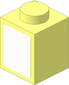 Brick 1 x 1 with White Rectangle Sticker