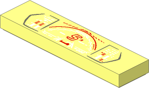 Tile  1 x  4 with Groove with Lamborghini Sian Dashboard Pattern