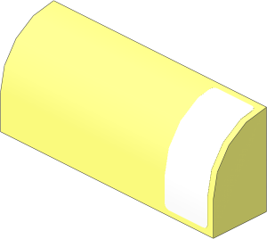 Brick  1 x  4 x  1.333 with White Surface Right Sticker
