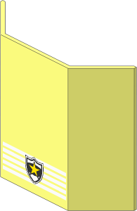 Glass for Window Bay  3 x  8 x  6 with Lines & Police Yellow Star Badge Pattern