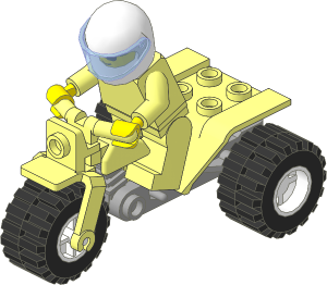 Bike  3 Wheel Motorcycle with Rider (Complete)