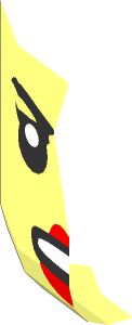 ~Minifig Head with Black Eyebrows, Open Mouth, Nougat Lips and Frown Pattern - Half
