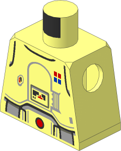 Minifig Torso with SW Snowtrooper Commander Armour and Belt on Back Pattern