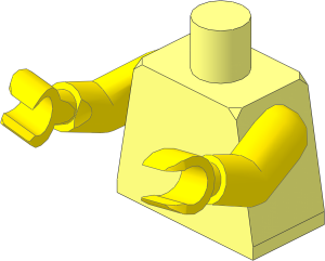 Minifig Torso with Yellow Arms with Integral Hand (Up Position) Pattern
