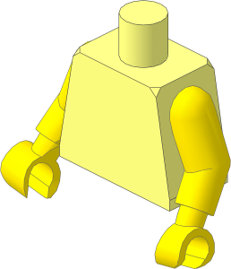 Minifig Torso with Yellow Arms with Integral Hand (Down Position) Pattern