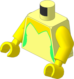 Minifig Torso with Arms and Hands with Strapless Top with Light Nougat Neck Pattern