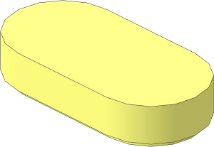 Tile  1 x  2 with Rounded Ends