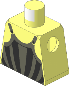 Minifig Torso with Dark Grey and Silver Striped Armour Pattern