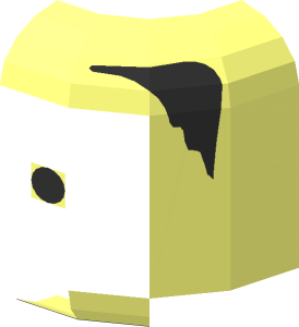 ~Minifig Head with Black Goatee, Eyebrows and Hair Pattern - Half
