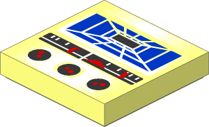 Tile  2 x  2 with Blue Grid Display, Knobs and Target Indicator Pattern