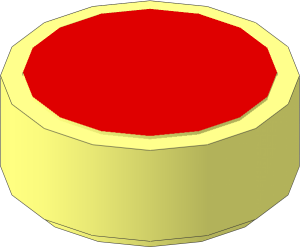 Tile  1 x  1 Round with Red Surface Sticker