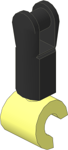 Figure Hand with Black Lower Arm with Bar Handle Pattern