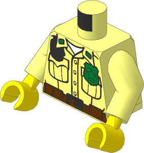 Minifig Torso with Arms and Hands with Pockets, Radio, Badge and Belt Pattern