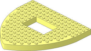 Boat Bow Brick 16 x 16 with  4 x  6 Cutout