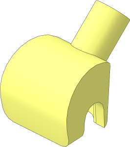 Figure Hand with Bottom Stud Tube and 45° Wrist Bar