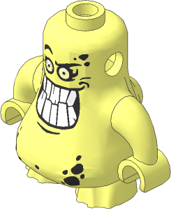 Figure Scurrier Body with Arms with Bright Light Orange Eyes and Open Smile with 10 Teeth Pattern