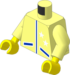 Minifig Torso with Arms and Hands with Racing Jacket and Two Stars Pattern
