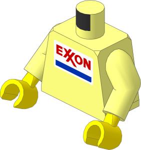 Minifig Torso with Arms and Hands with Exxon Logo Pattern