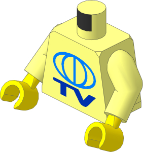 Minifig Torso with Arms and Hands with TV Logo Large Pattern