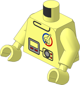 Minifig Torso with Arms and Hands with Launch Command Logo and Equipment Pattern
