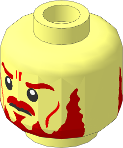 Minifig Head with LOTR Frowning / Shouting 2-Sided Pattern