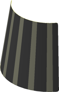 Sticker with Pleated Dress Black and Dark Bluish Grey Stripes (Formed)