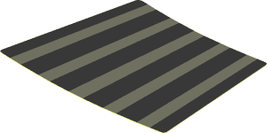 Sticker with Black and Dark Bluish Grey Stripes (Pleated Dress)