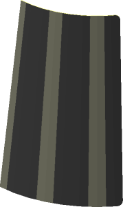 ~Sticker with Pleated Dress Black and Dark Bluish Grey Stripes (Formed) Half