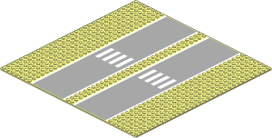 Baseplate 32 x 32 Road 8-Stud Dual with Crosswalk Pattern