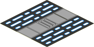 Sticker  5.6 x  5.6 with White Lights Triple Columns Left and Right and Center Panels