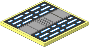 Tile  6 x  6 with White Lights Triple Columns Left and Right and Center Panels Sticker