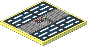 Tile  6 x  6 with White Lights Triple Columns Left and Right, Center Panels and Control Panel Type 2 Sticker