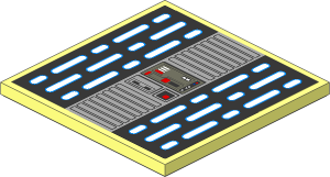 Tile  6 x  6 with White Lights Triple Columns Left and Right, Center Panels and Control Panel Type 1 Sticker