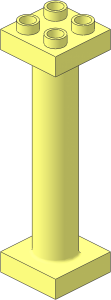 Duplo Support Column  2 x  2 x  6 Round with Open Latticed Back