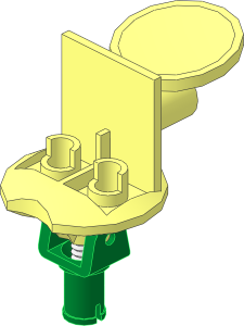 Minifig Stand with Spring and Green Hinge Pin Pattern