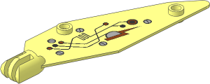 Wing Insectoid Small with Arm Hinge with Circuit Pattern on Bottom Surface