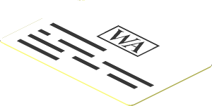 Sticker  1.1 x  1.7 with "WA" Header Letter