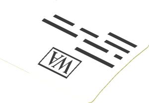 Sticker  1.1 x  1.7 with "WA" Header Letter (Formed)