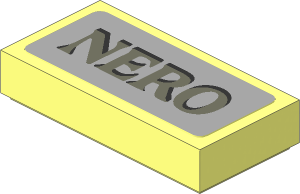 Tile  1 x  2 with "Nero" Tombstone Nameplate Sticker