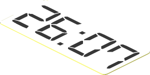 Sticker  0.8 x  1.8 with Black "26:07" Digital Timer on White Background