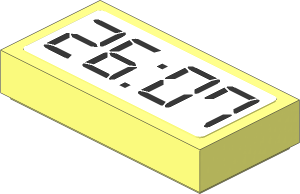 Tile  1 x  2 with Black "26:07" Digital Timer on White Background Sticker