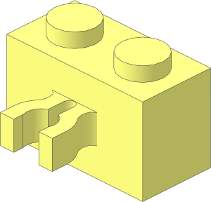 Brick  1 x  2 with Clip Vertical (Thick U-Clip) with Centre Notch