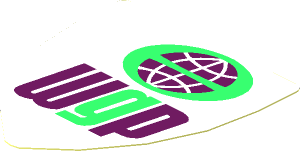 Sticker  2.1 x  3.1 Triangular with "WGP" Logo on White Background